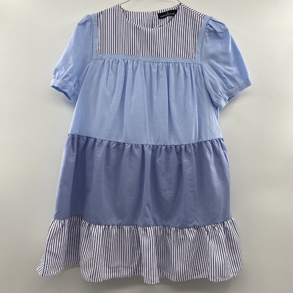 English Factory Women's Quinn Dress Tier Mini Swing Serenity Blue Xs Tuckernuck